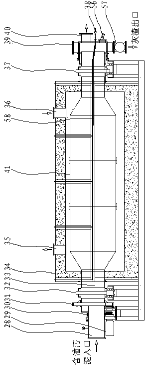 Oil-containing pollutant treatment method performing indirect heating using heat-conducting oil and device thereof