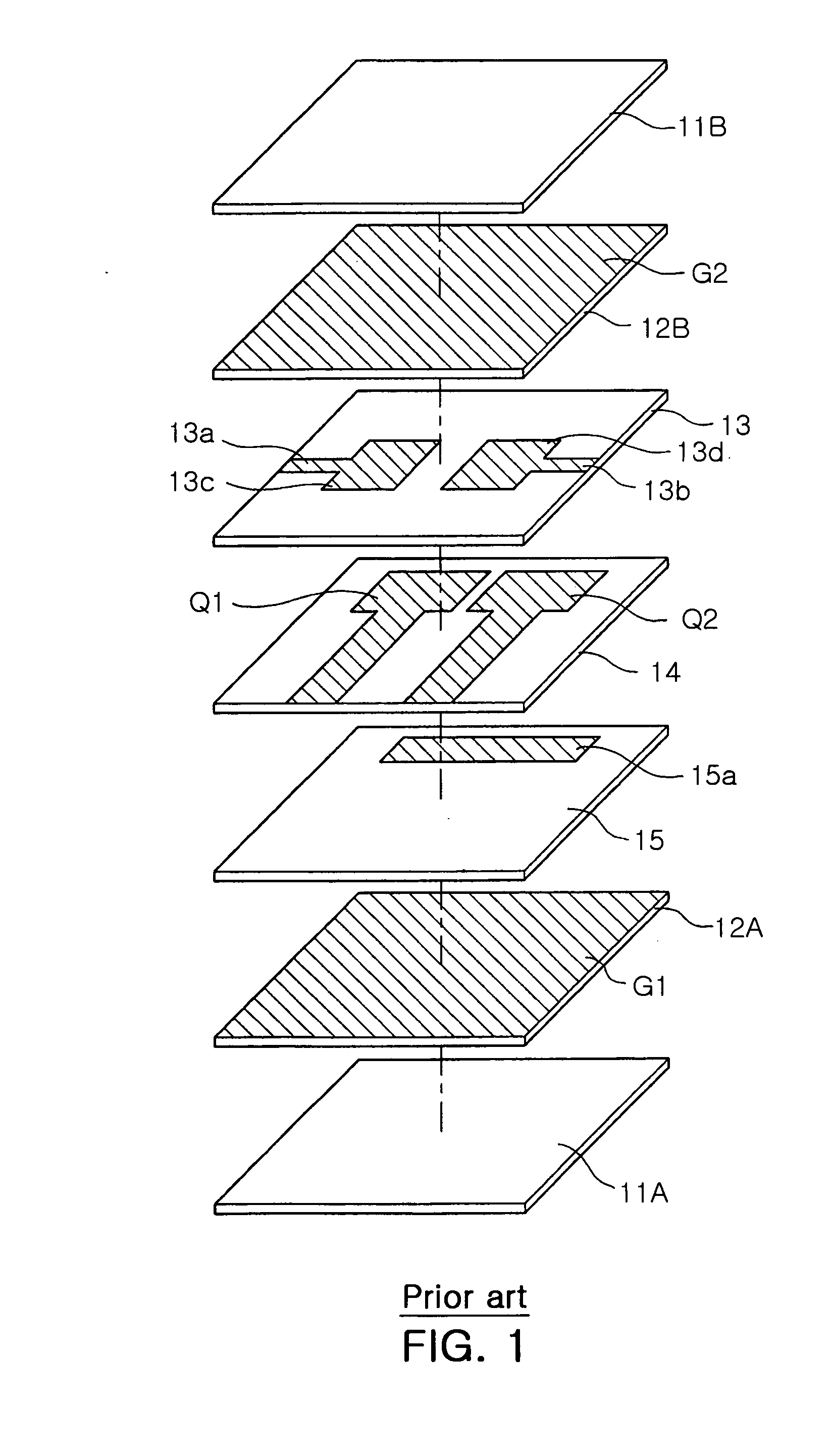 Laminated filter with improved stop band attenuation