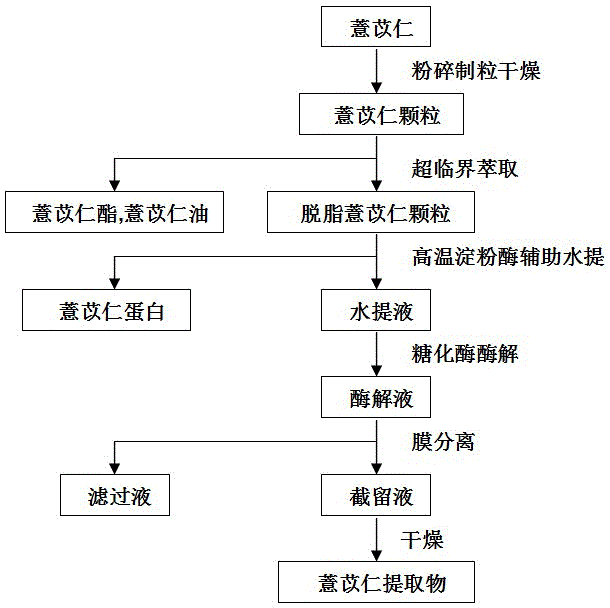 Extracting and separating method for various active ingredients of coix seeds