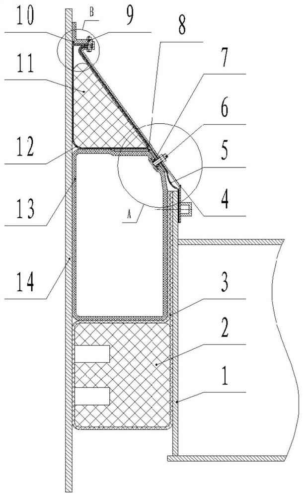 Inflatable oil-gas-free sealing structure of external floating roof oil tank