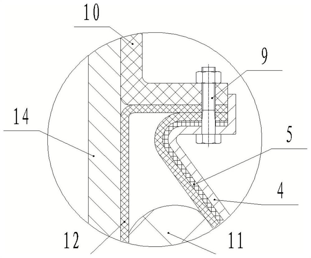 Inflatable oil-gas-free sealing structure of external floating roof oil tank