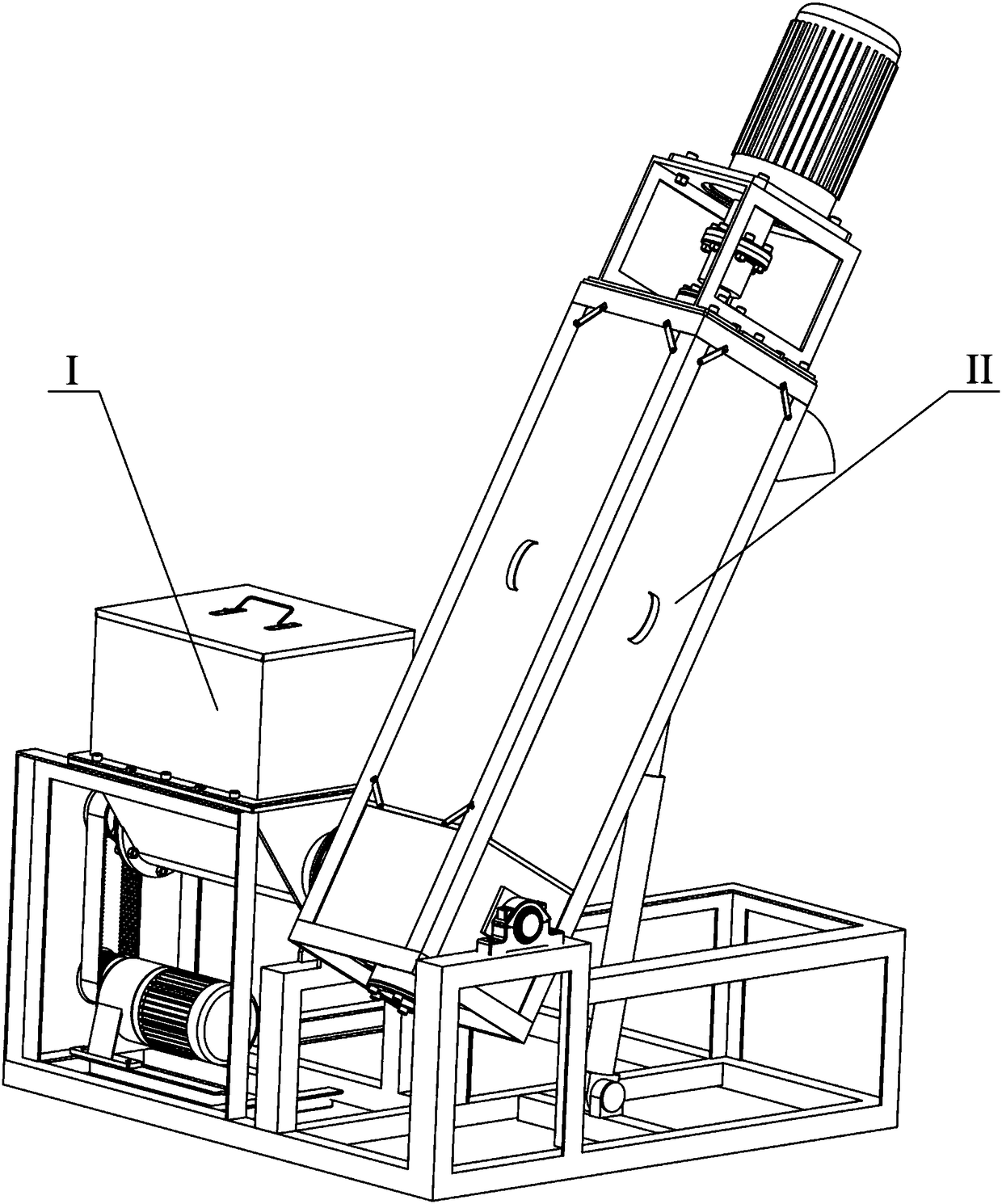 A sorting and processing device for urban organic waste