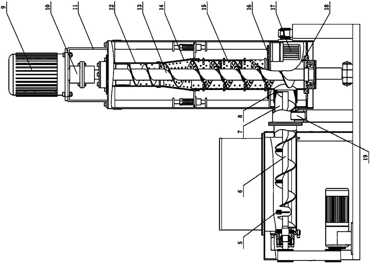 A sorting and processing device for urban organic waste