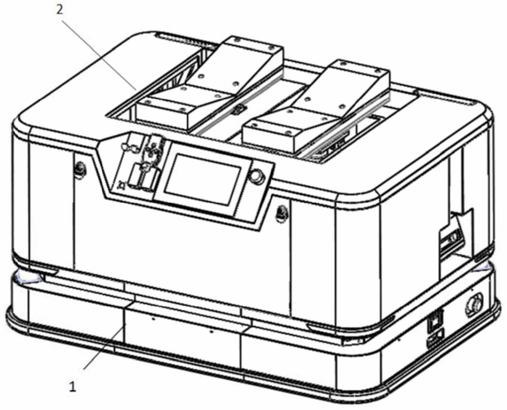 Robot for feeding and discharging roll-shaped materials of butt-joint machine table