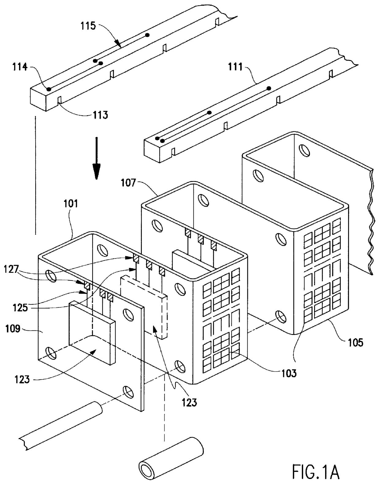 Free standing, three dimensional, multi-chip, carrier package with air flow baffle