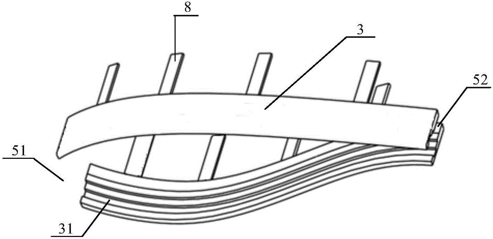 Combined type wind wheel blade and wind generating set comprising same