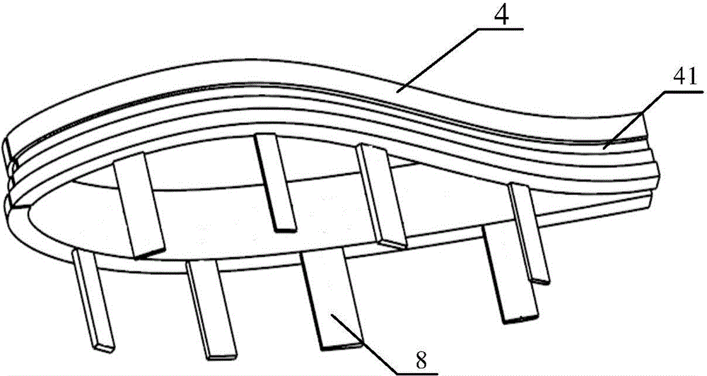 Combined type wind wheel blade and wind generating set comprising same