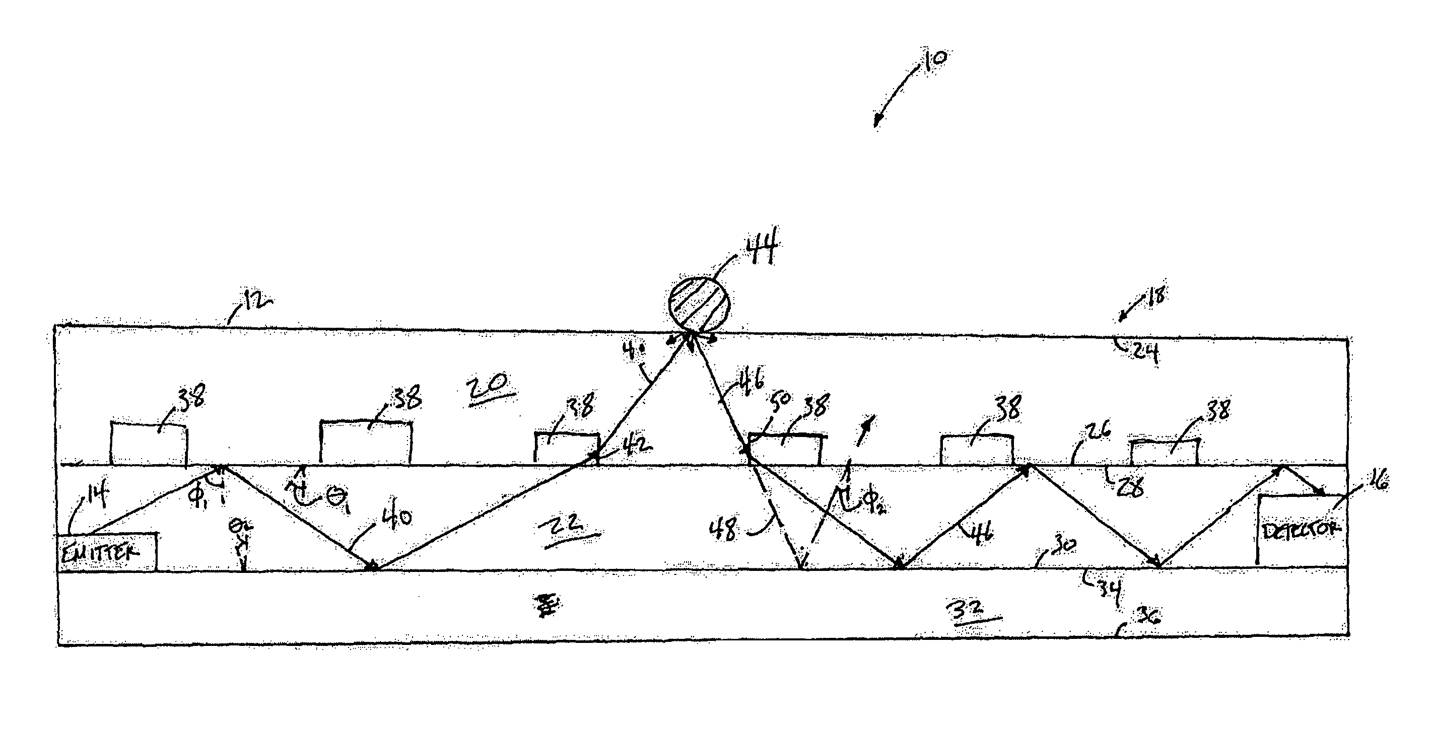 Optical touchpad with three-dimensional position determination