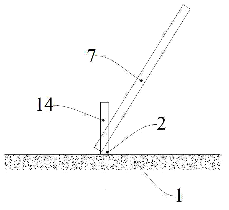 Mould support method of foundation pit basement haunch shearing wall