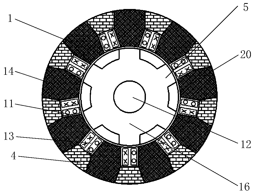 Block-type straight slot stator coil auxiliary brushless DC motor