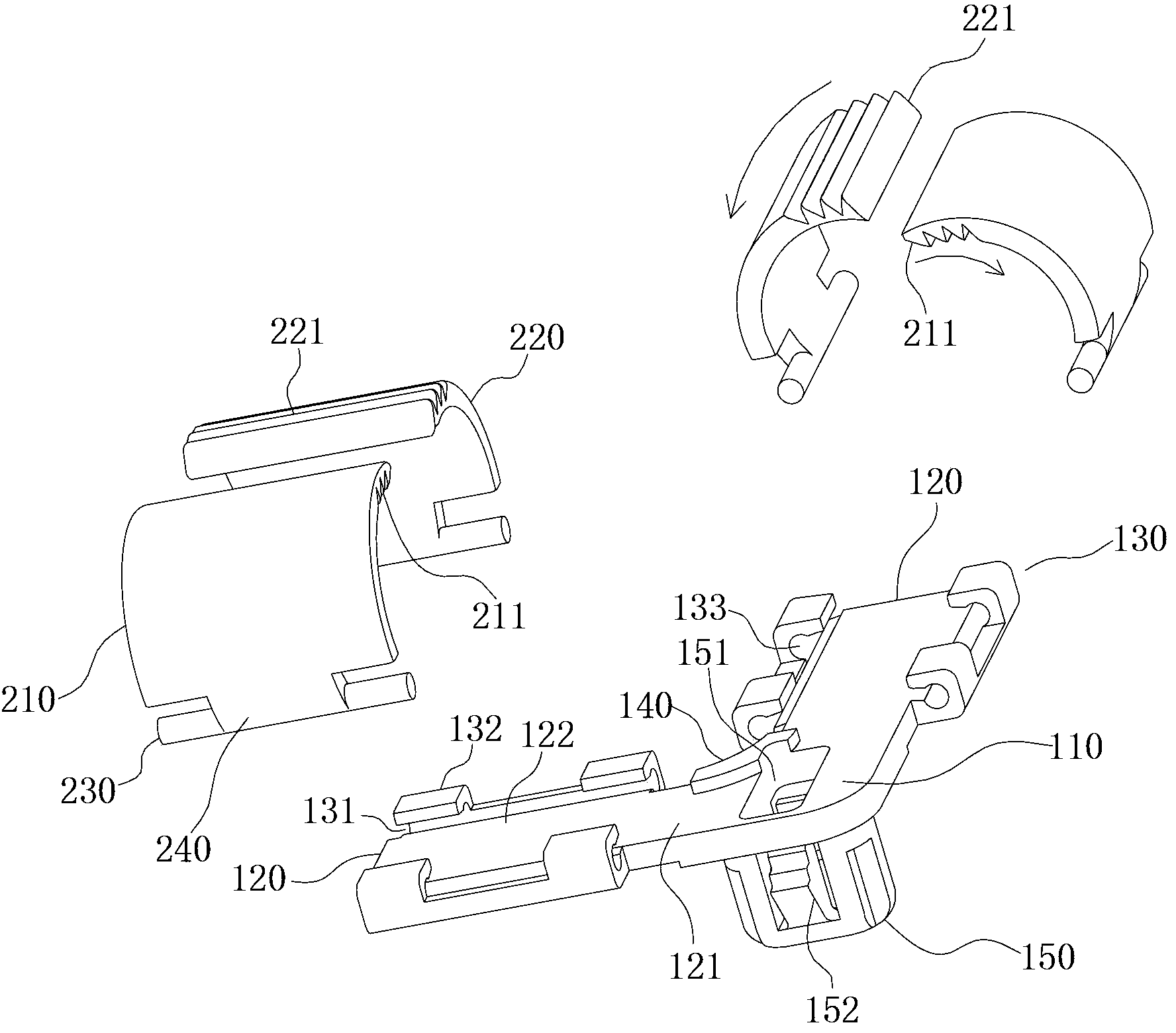 Bifurcated pipeline fixing device