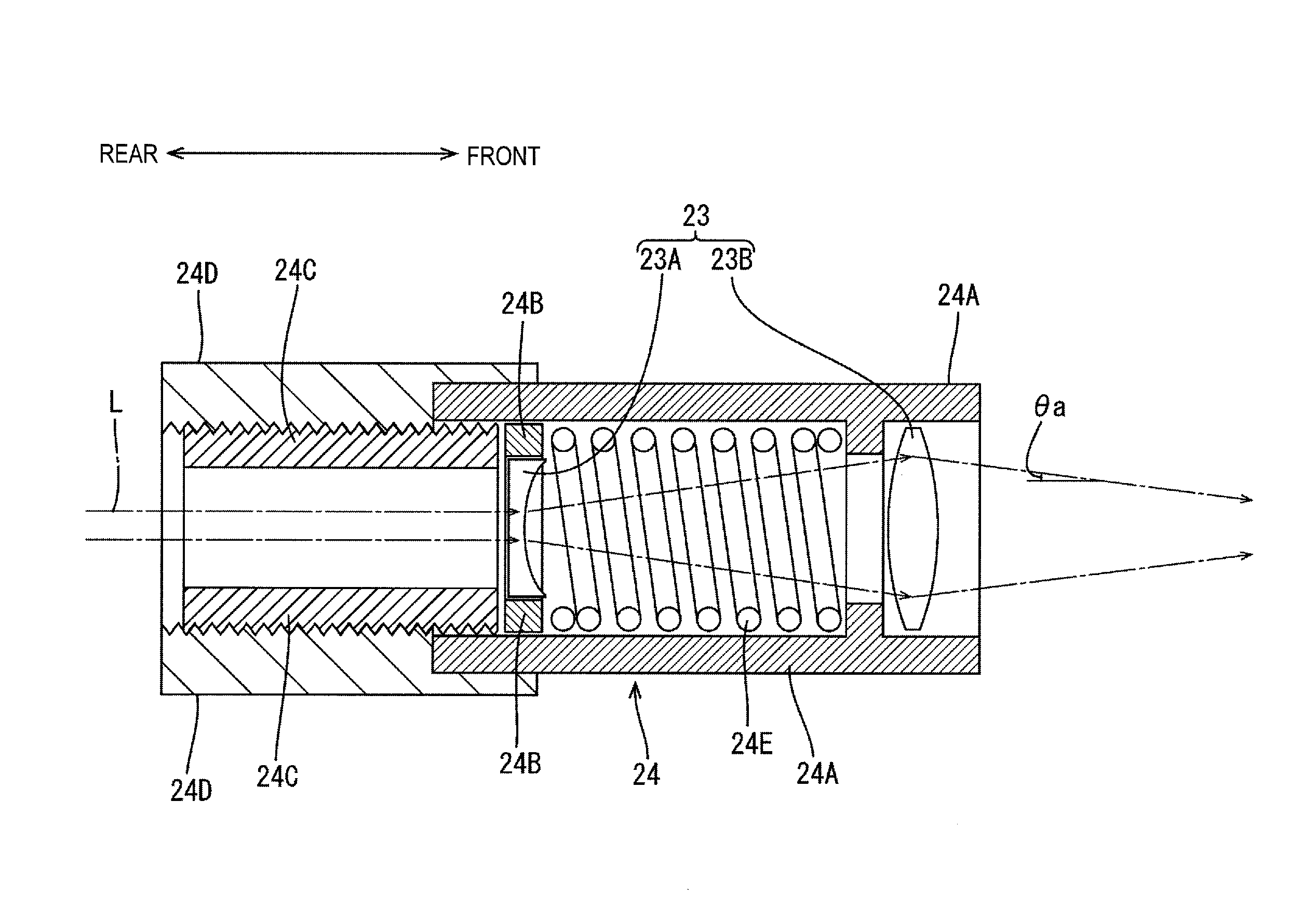 Laser processing machine and focusing angle setting method of laser processing machine