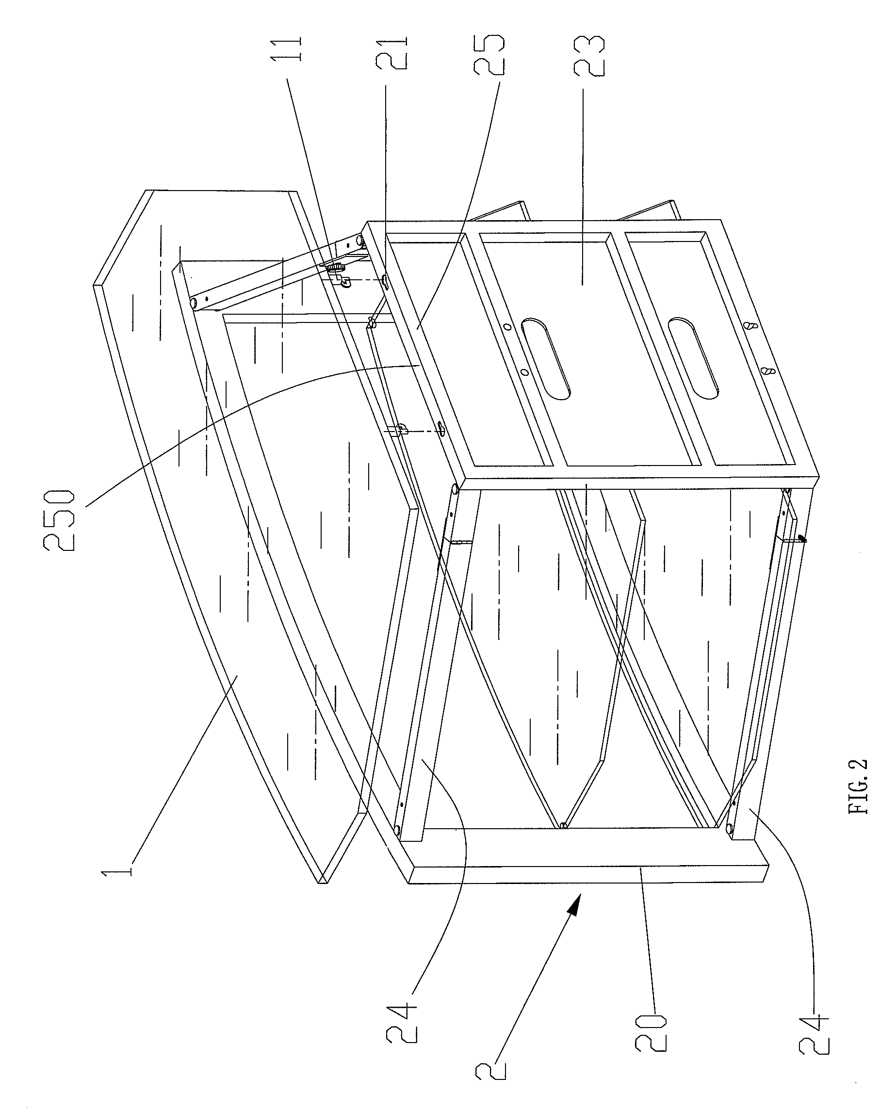 Shelving unit whose support board is in quick and easy assembly