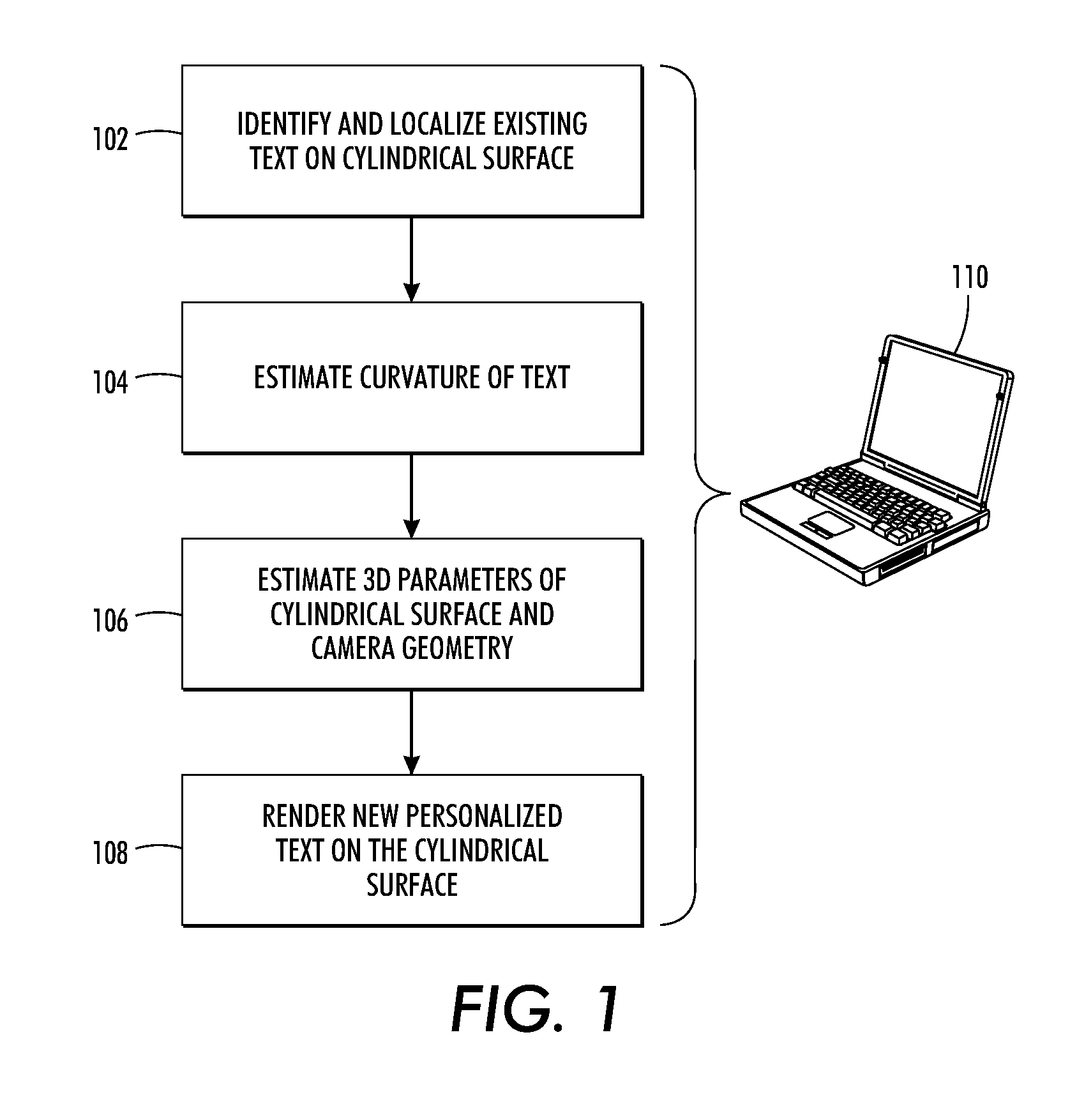 Rendering personalized text on curved image surfaces