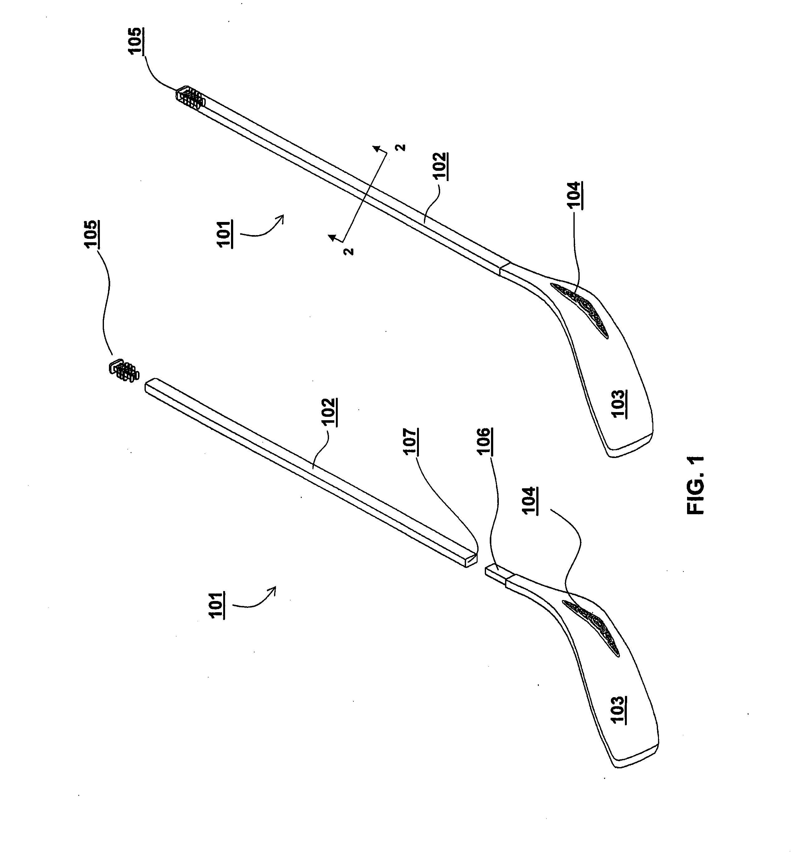 Co-molded, focused weighted, dimple arrayed hockey sticks and other composite structures