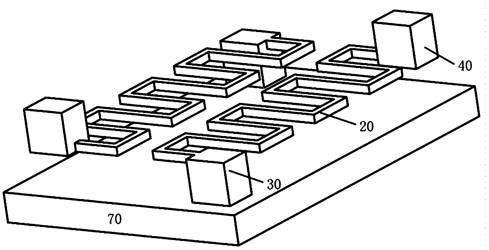 Non-refrigeration infrared focal plane array detector of double-layer structure