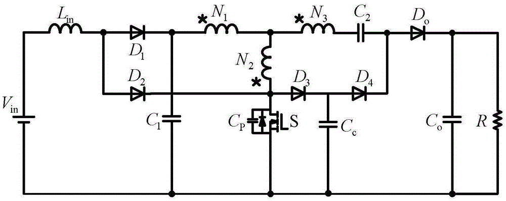 High-gain three-winding cascade boost converter