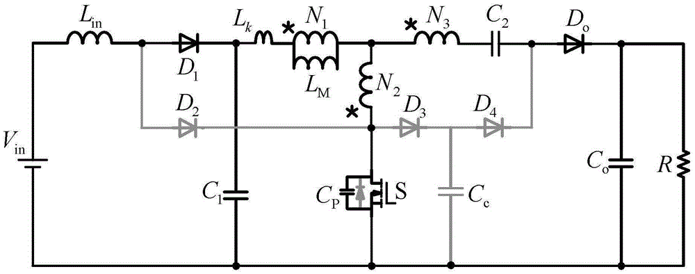 High-gain three-winding cascade boost converter