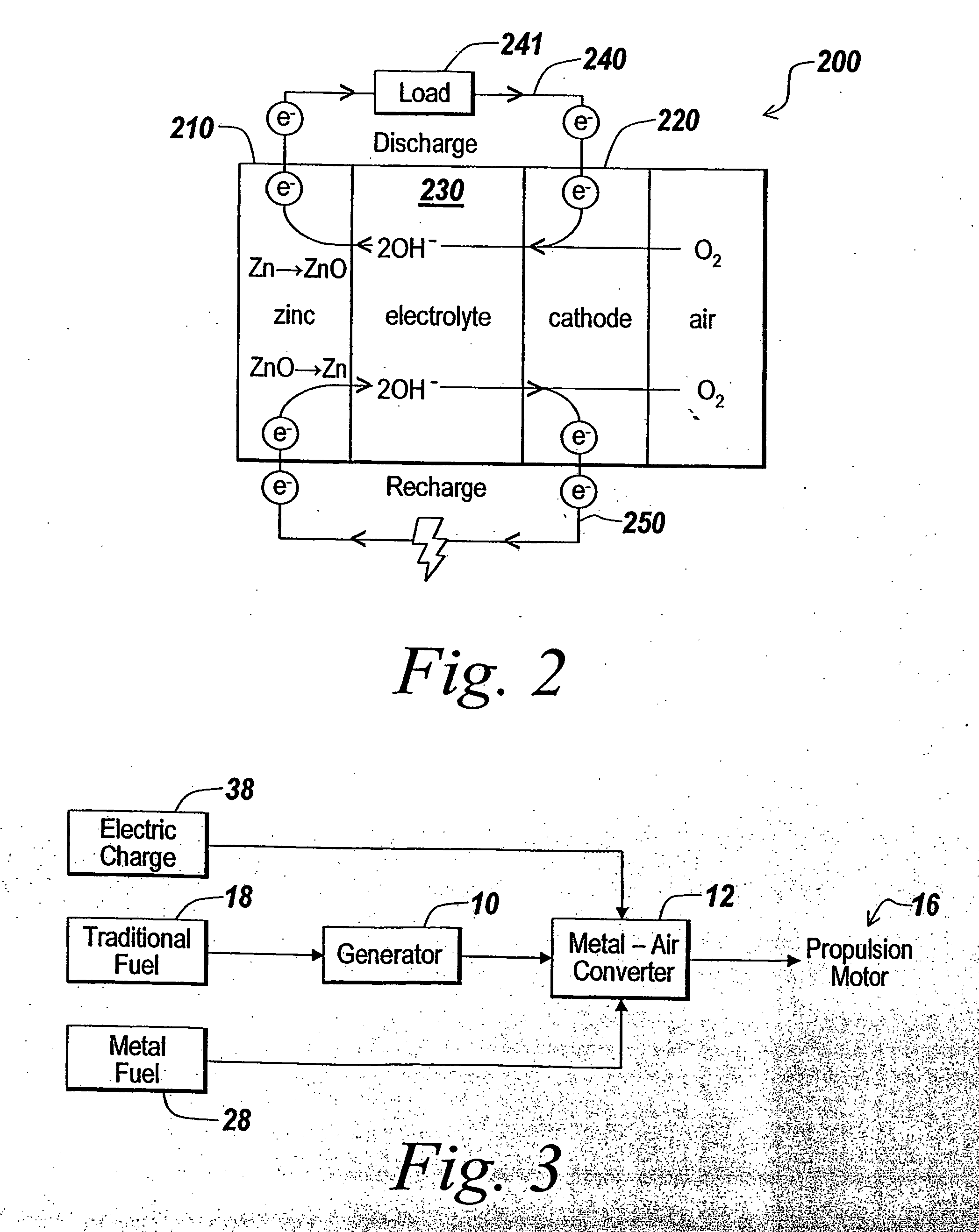 System and method for recharging a metal-air converter used for vehicle propulsion