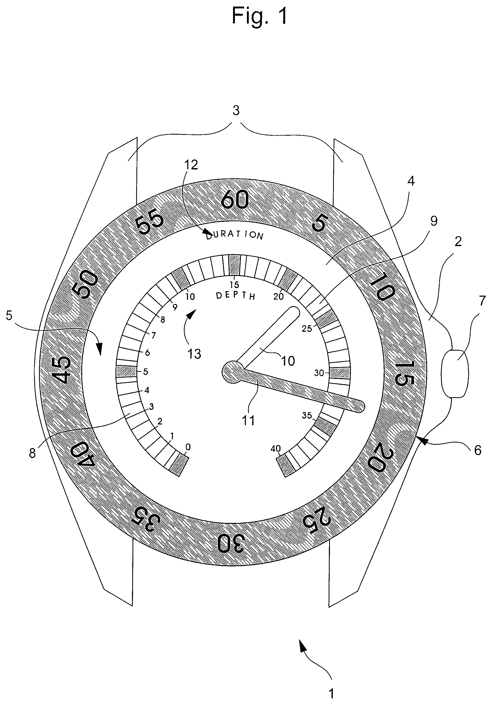 Electronic device with analogue display of the history of at least one quantity measured by a sensor