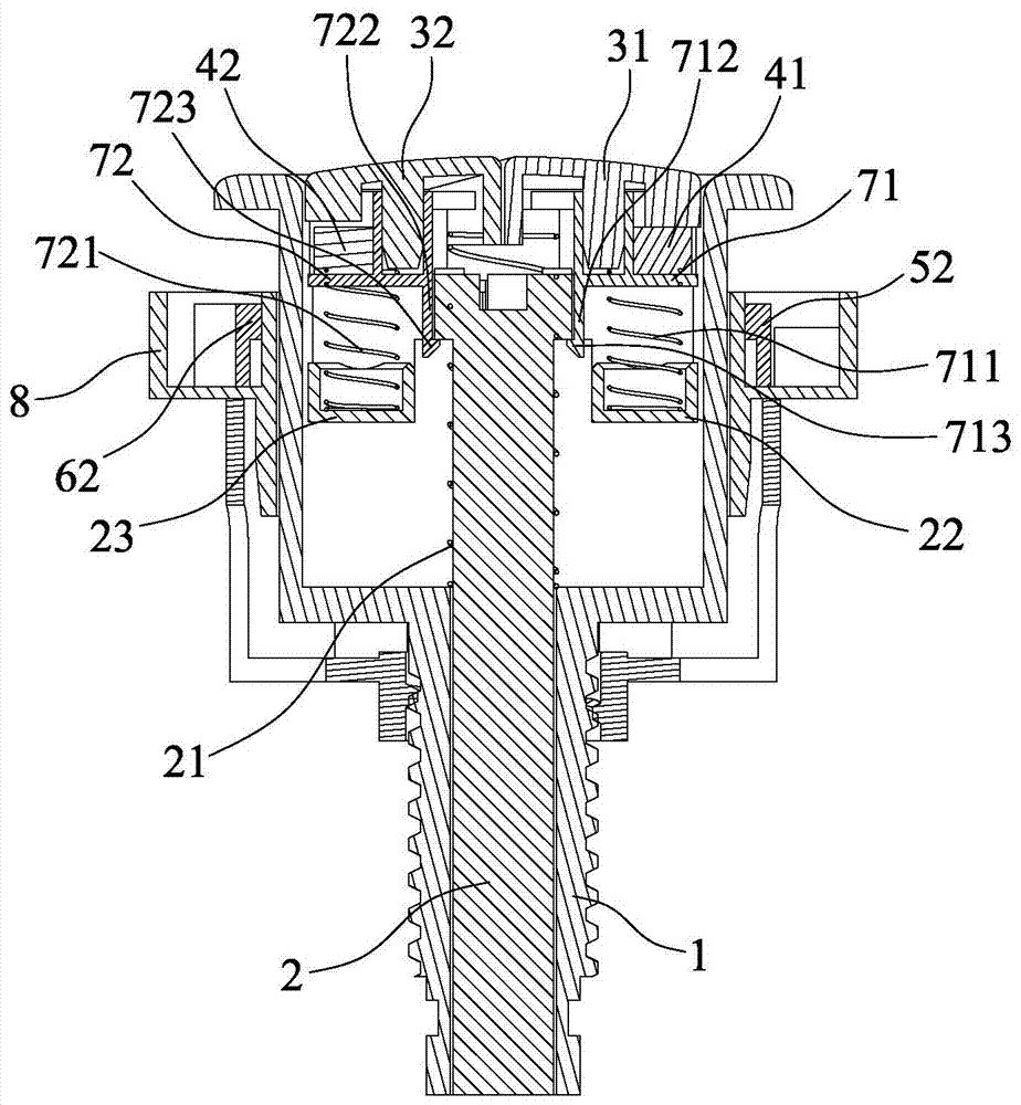 Drain triggering structure of drain valve