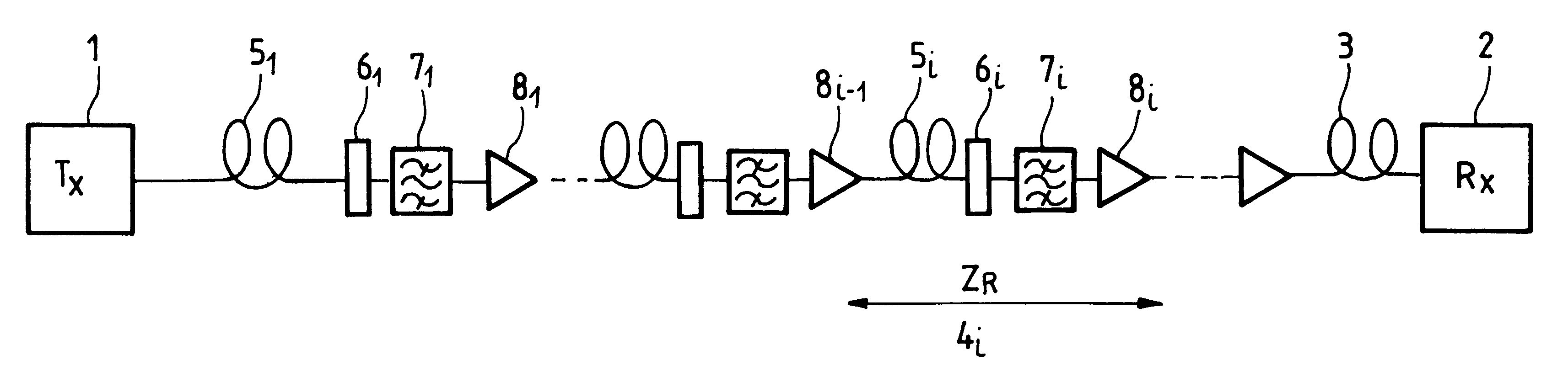 Optical fiber transmission system for soliton signals with wavelength multiplexing and saturable absorbers