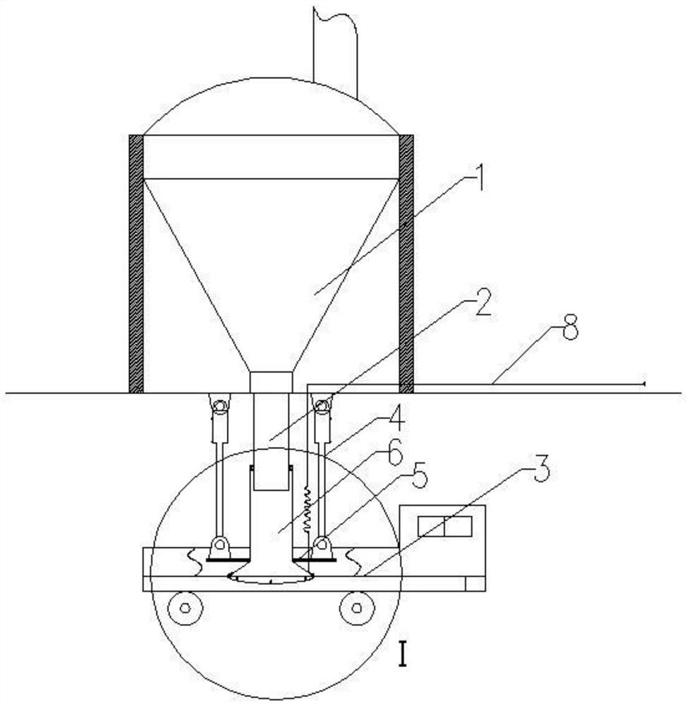 Device used for preventing dust raising during ash discharging of dust removal system of titanium slag smelting furnace