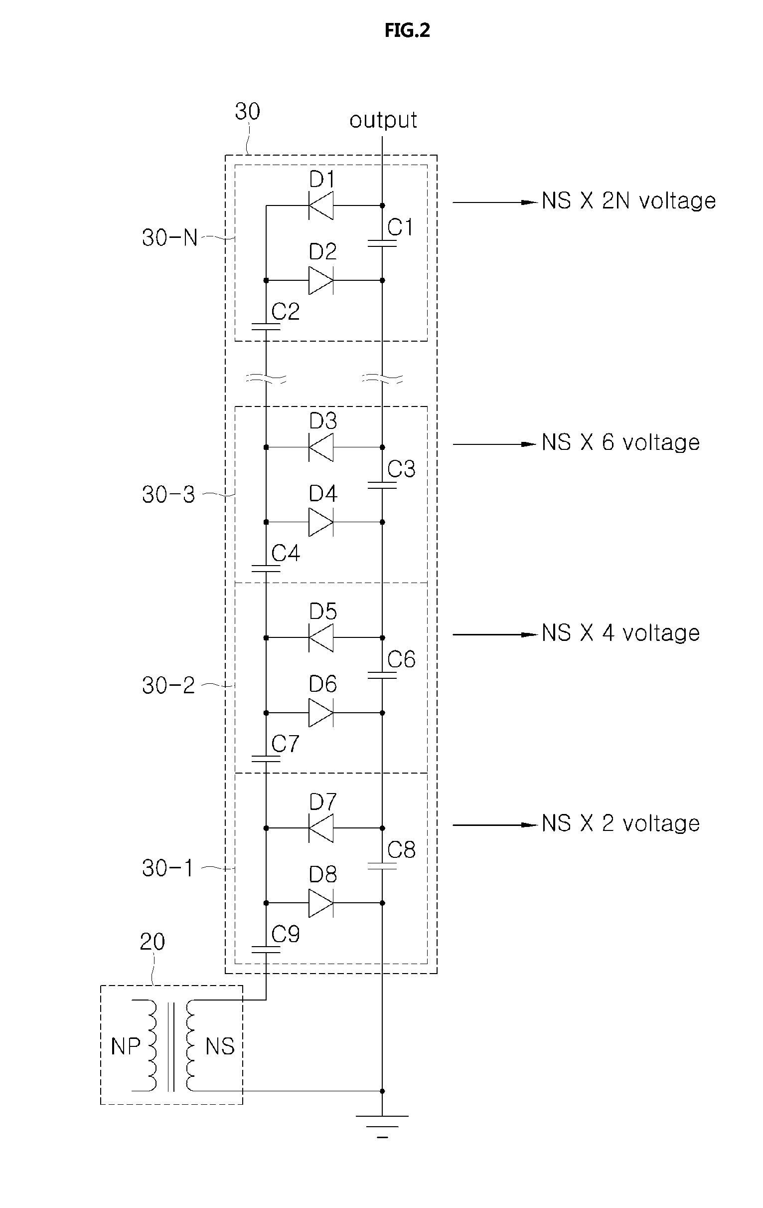 High voltage driving device for x-ray tube