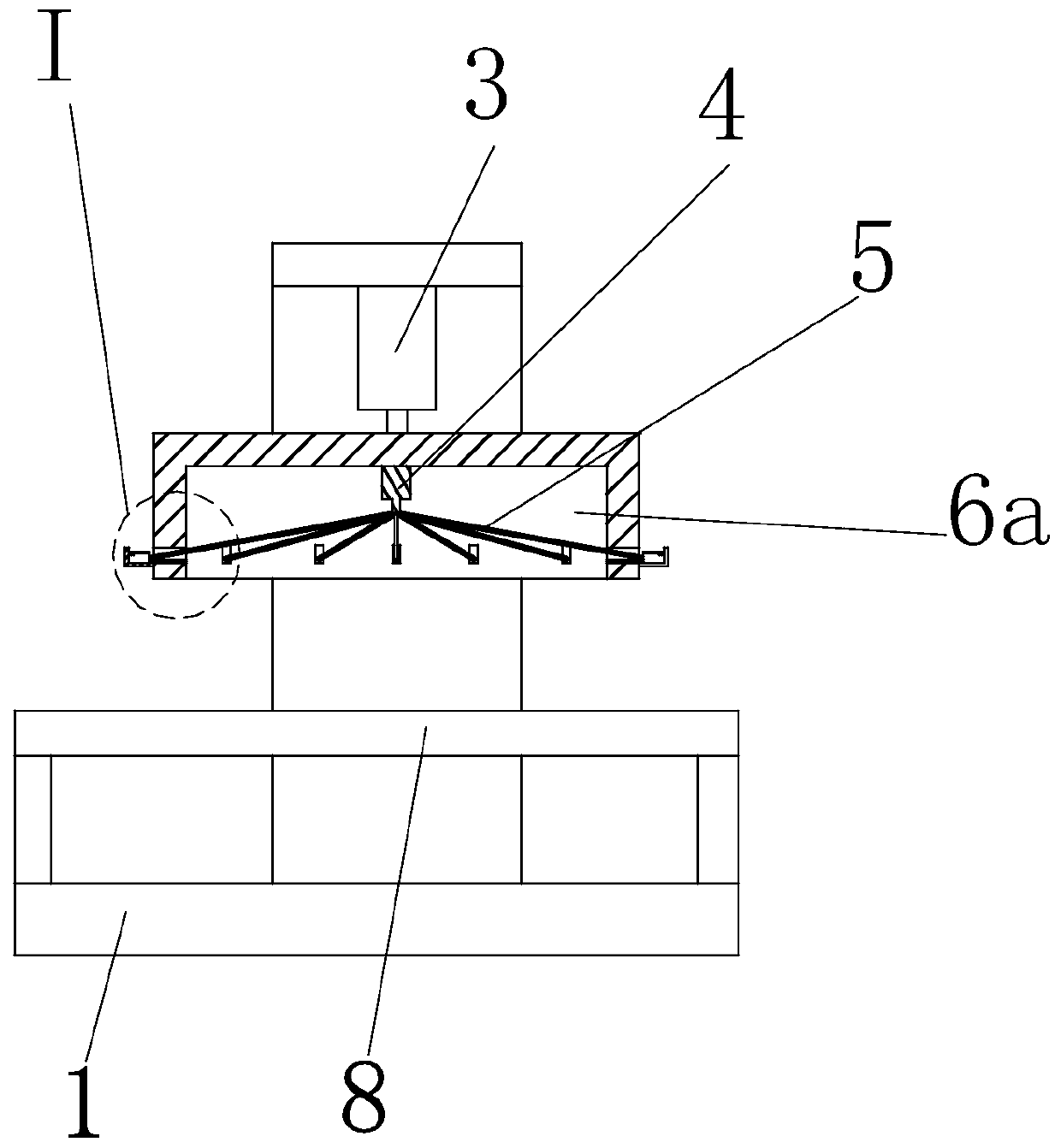 Implementation device of a bed surface wrapping device