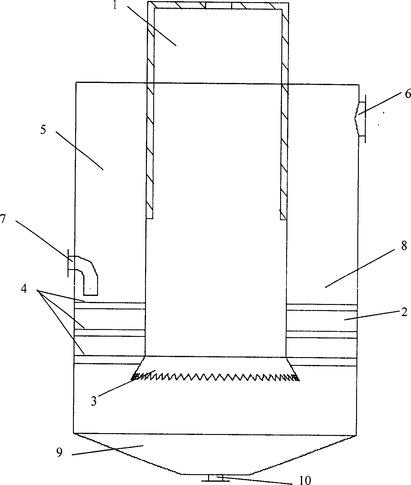 Unitary immersed burning evaporator of concentrated percolate