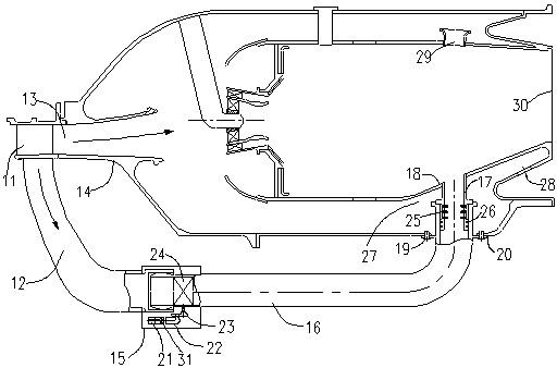 Combustion chamber with automatic adjustment of the intake air