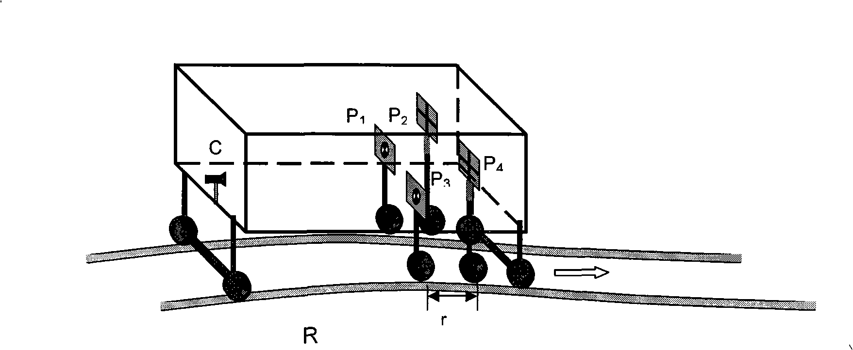 Camera shooting measuring method for track geometric parameter