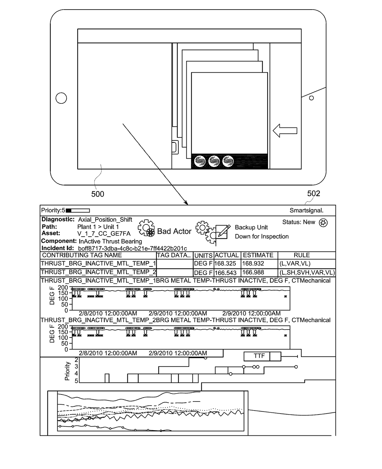 Method and apparatus for providing a multi-pane graphical display with information associated with a case data structure