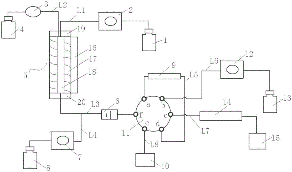 On-line digestion combined liquid chromatography system and method for detecting coloring agent in tea