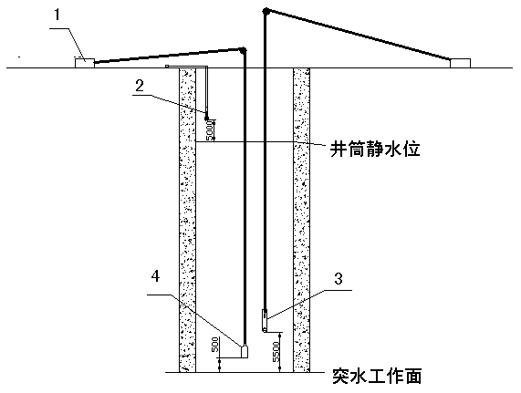 Underwater constructed water sealing layer monitoring device for vertical shaft