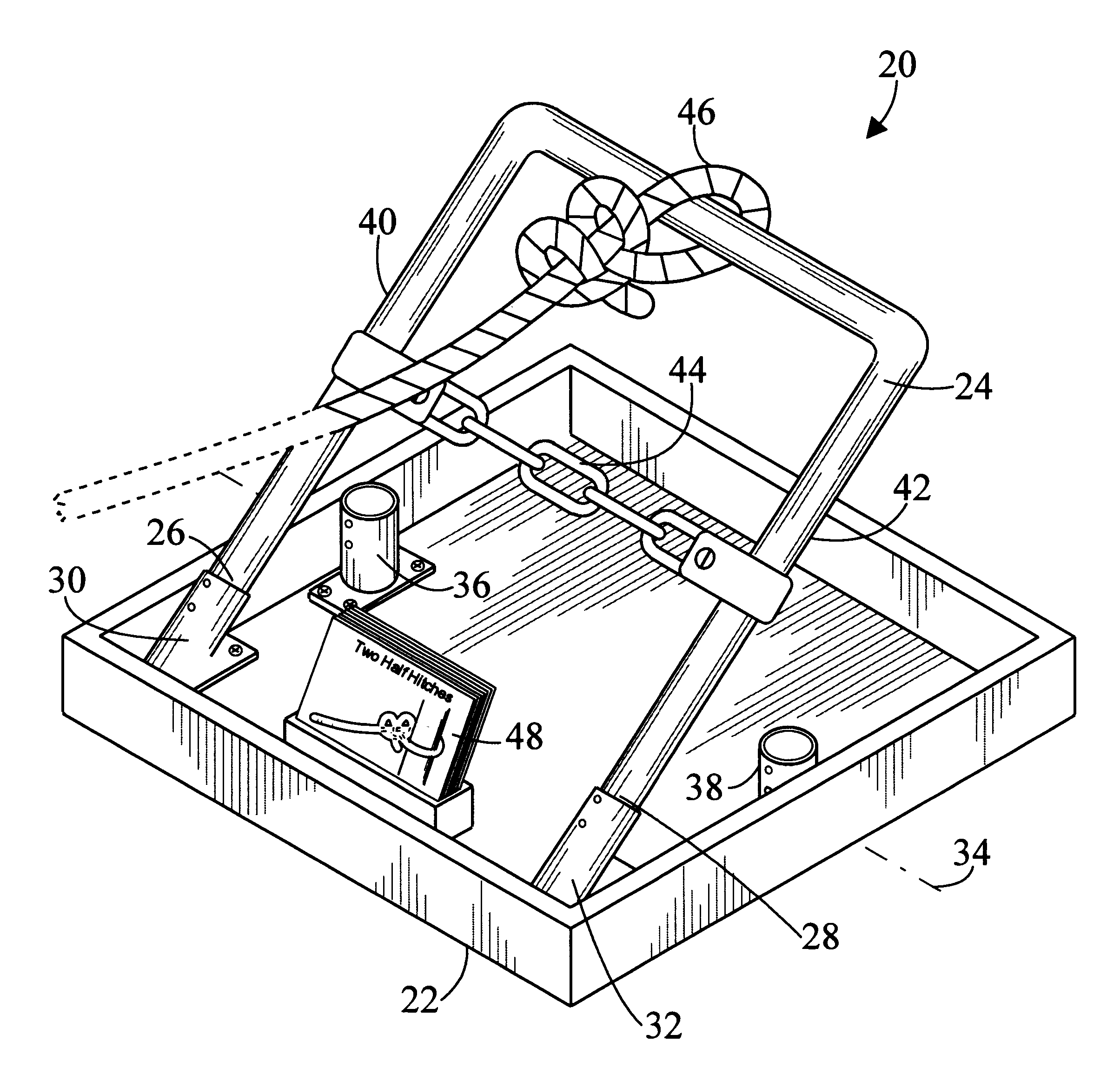 Apparatus for practicing knot tying and method of use