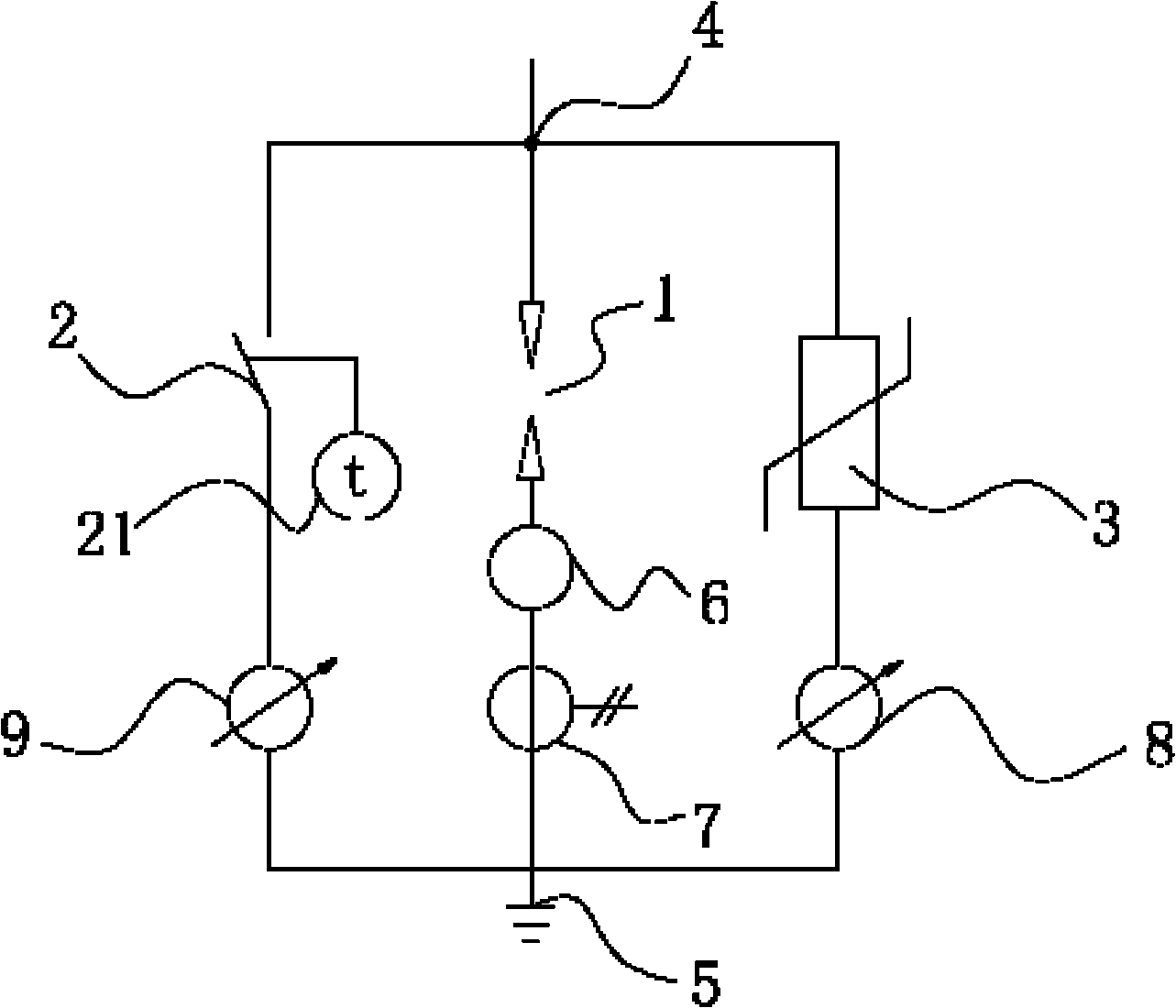 Transformer neutral point earth protection device