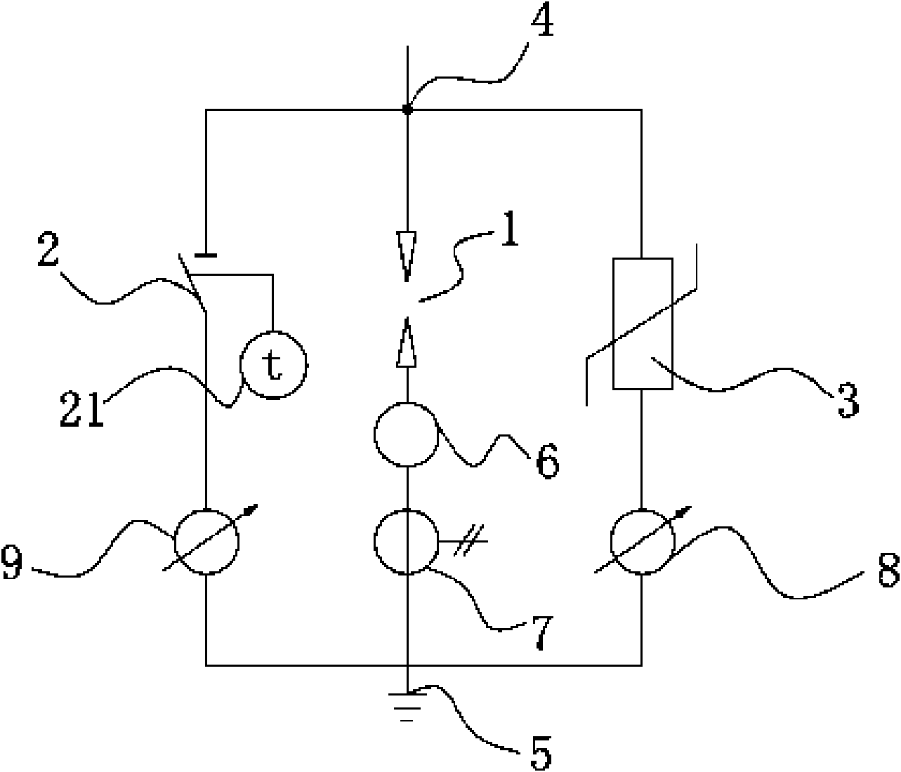 Transformer neutral point earth protection device