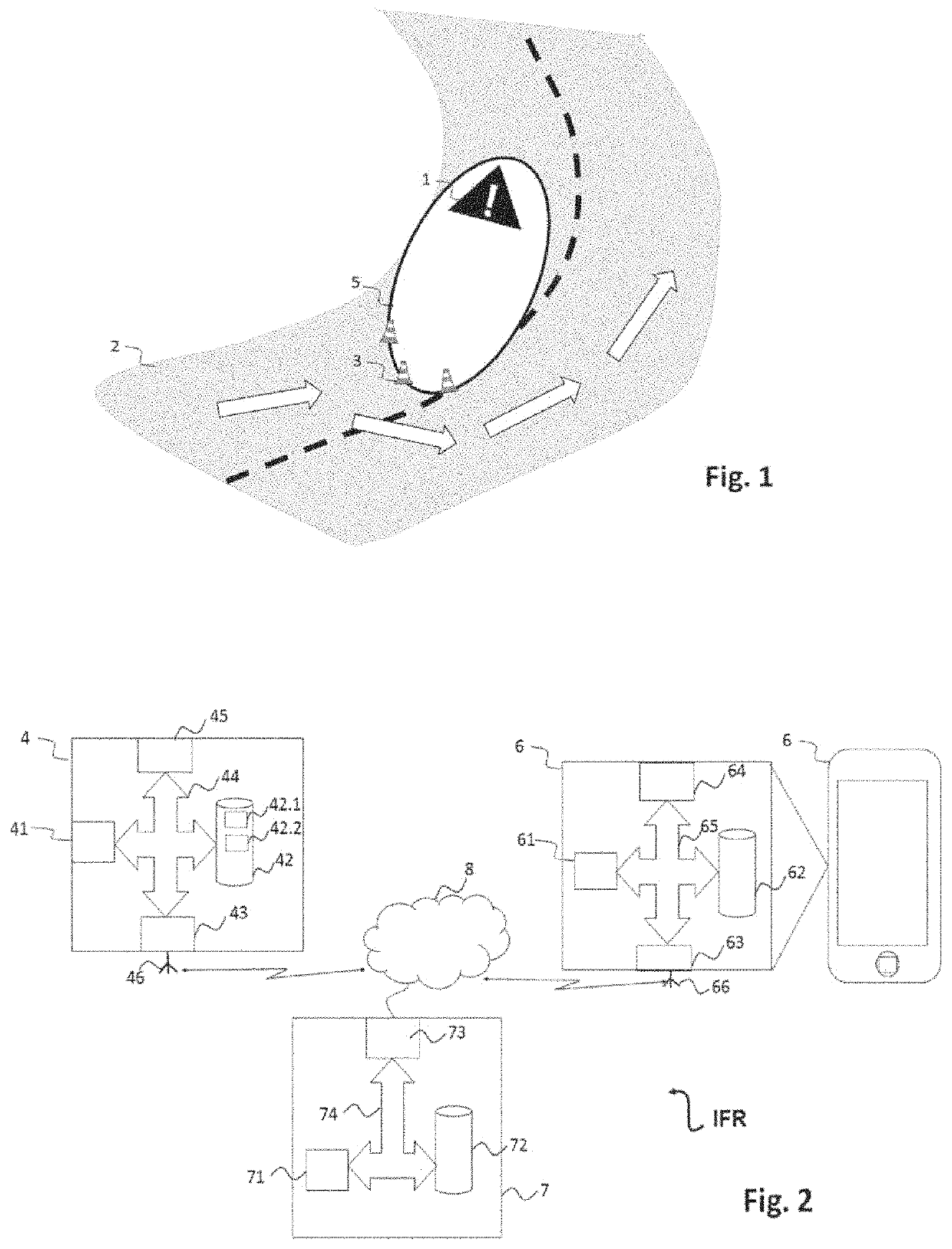 Process for signaling an accident by means of a signaling drone