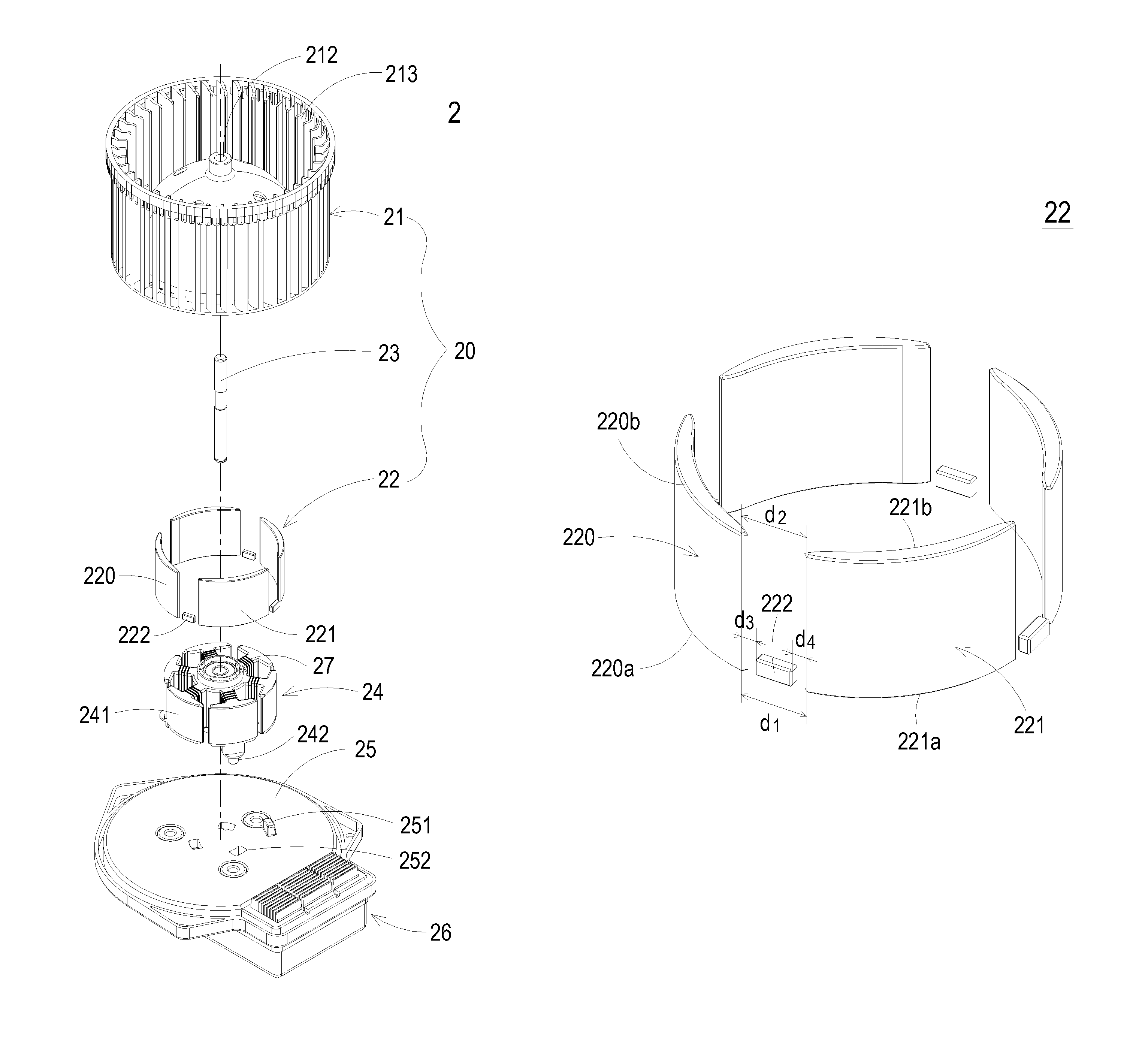 Fan and motor thereof