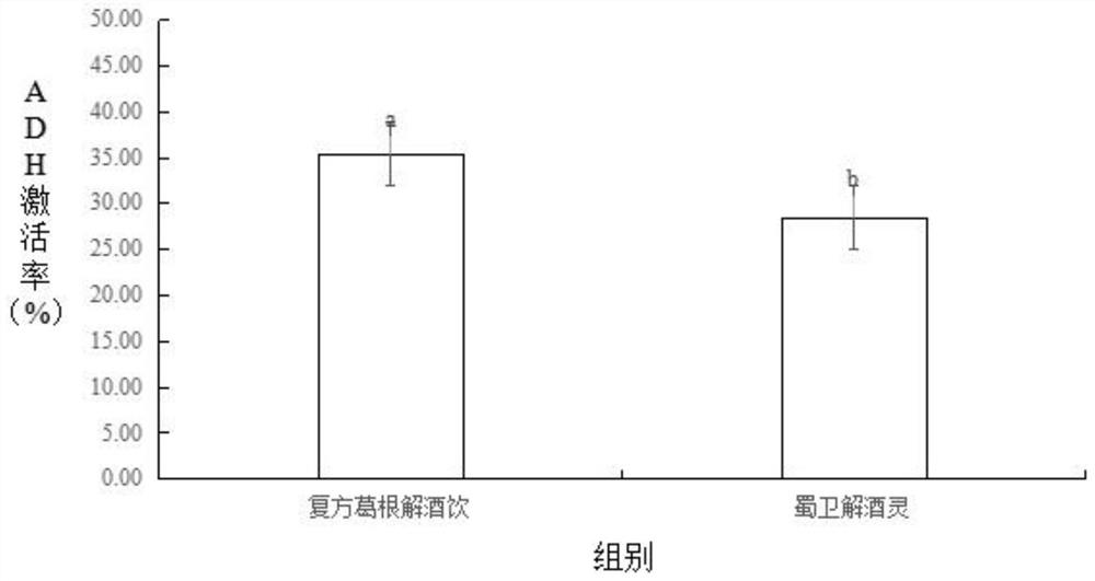 Compound radix puerariae hangover alleviating beverage as well as preparation method and application thereof