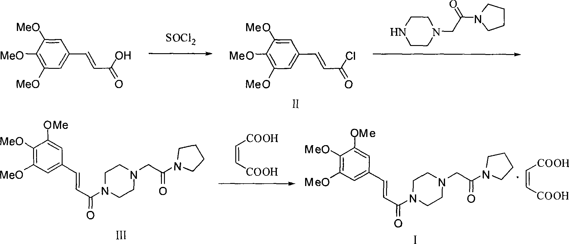 Synthesis of cinepazide maleate