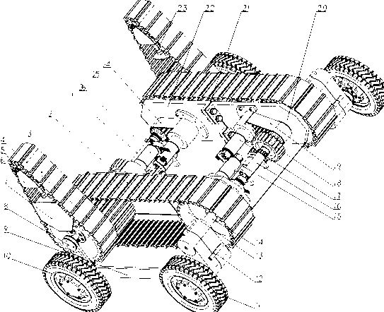 Coal mine underground search-and-rescue detection robot moving device