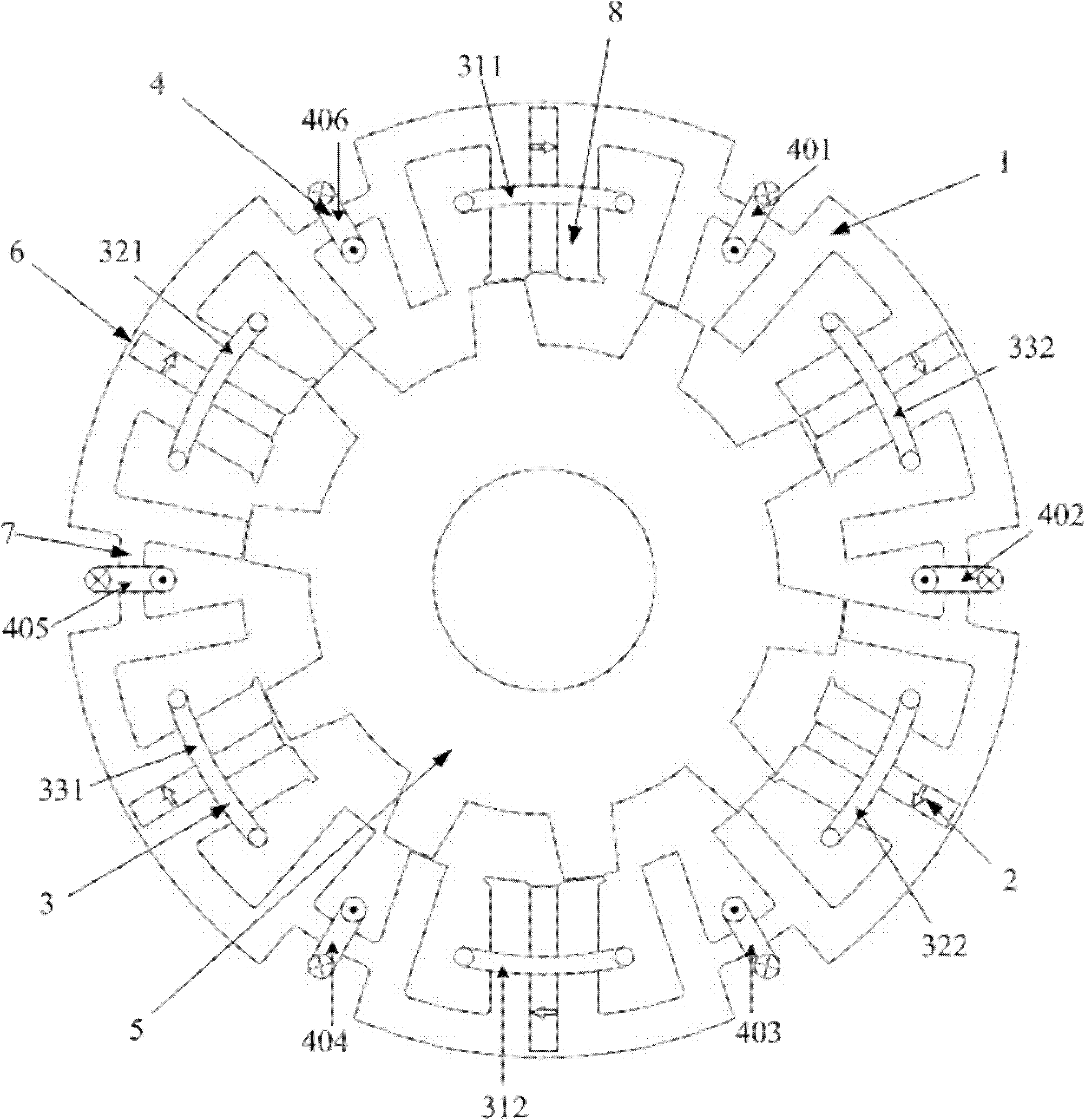 Mixed excitation permanent magnet flux switching motor