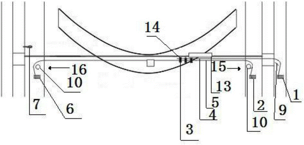 Structure and method for assisting traction skyline to cross river by cable crane traveling trolley