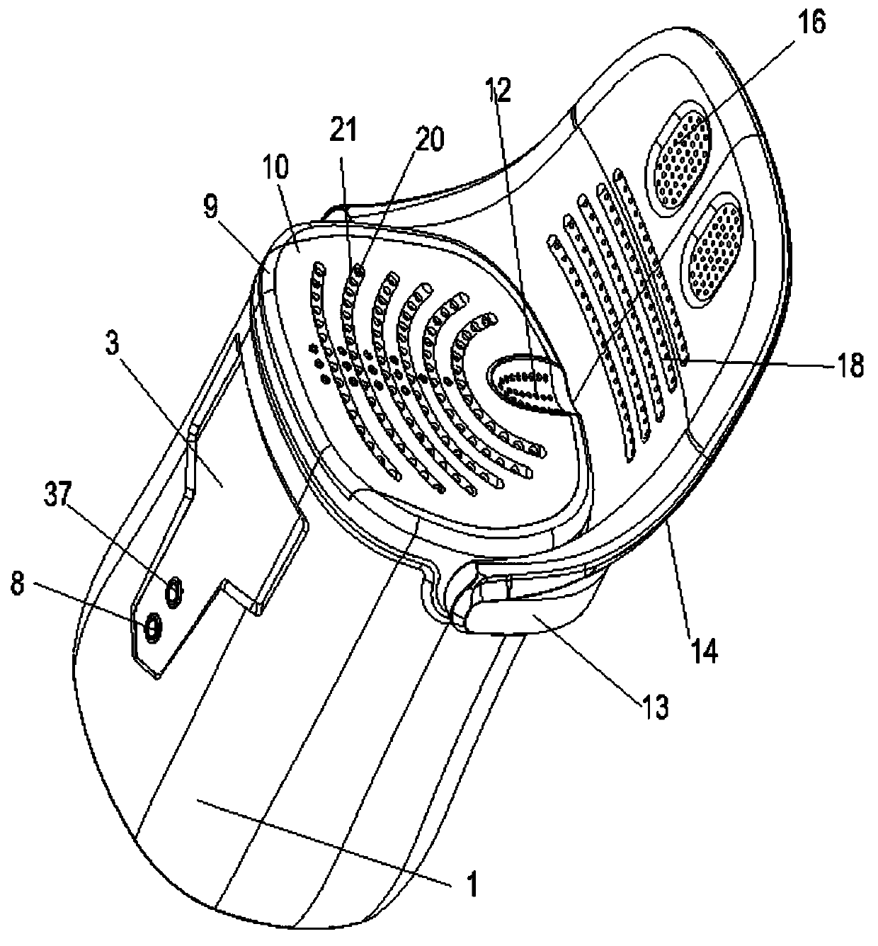 Novel fumigation moxibustion instrument