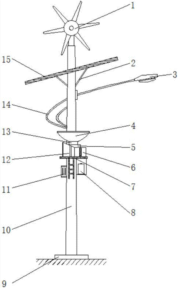 Energy-saving street lamp for removing haze through rainwater anions