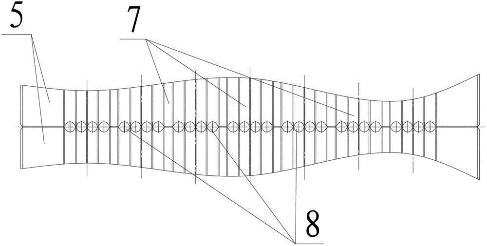 System for producing ribbed bar by quartered hot rolling production line