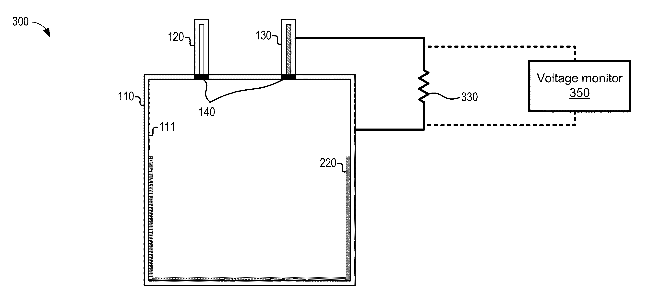 Lithium battery with reference electrode