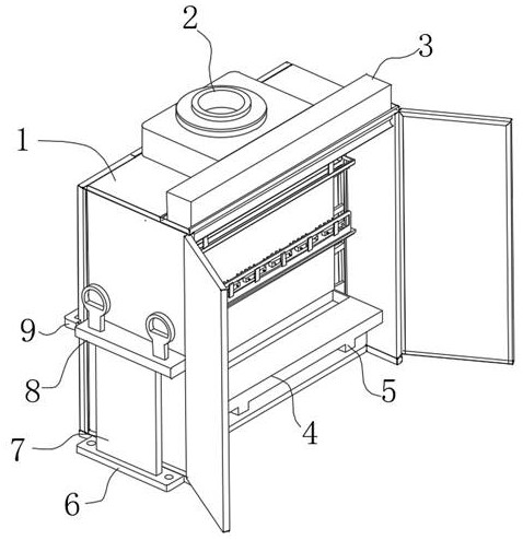 High-voltage power transformation box with fixed clamping protection device